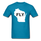 Fly Wisconsin - Word v2 - White - Unisex Classic T-Shirt - turquoise
