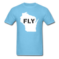 Fly Wisconsin - Word v2 - White - Unisex Classic T-Shirt - aquatic blue