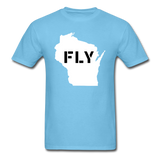 Fly Wisconsin - Word v2 - White - Unisex Classic T-Shirt - aquatic blue