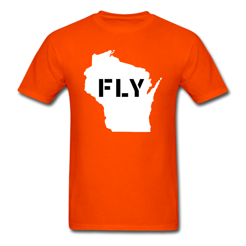 Fly Wisconsin - Word v2 - White - Unisex Classic T-Shirt - orange