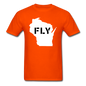 Fly Wisconsin - Word v2 - White - Unisex Classic T-Shirt - orange