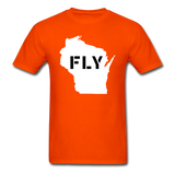 Fly Wisconsin - Word v2 - White - Unisex Classic T-Shirt - orange