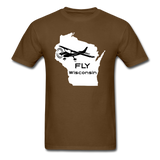 Fly Wisconsin - Aircraft - White - Unisex Classic T-Shirt - brown