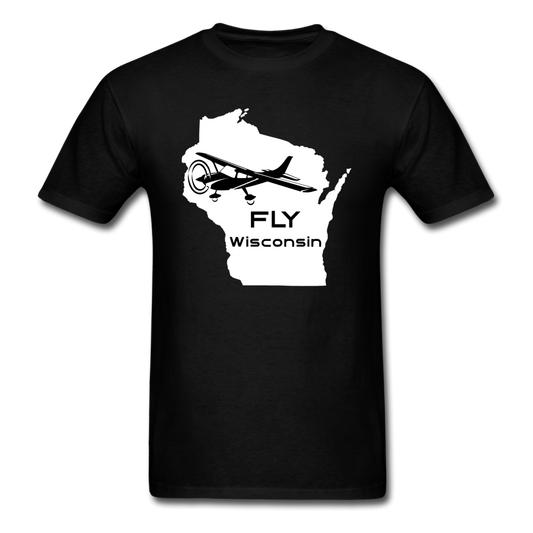 Fly Wisconsin - Aircraft - White - Unisex Classic T-Shirt - black