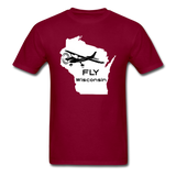 Fly Wisconsin - Aircraft - White - Unisex Classic T-Shirt - burgundy