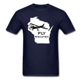 Fly Wisconsin - Aircraft - White - Unisex Classic T-Shirt - navy