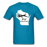Fly Wisconsin - Aircraft - White - Unisex Classic T-Shirt - turquoise