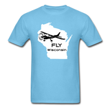 Fly Wisconsin - Aircraft - White - Unisex Classic T-Shirt - aquatic blue