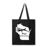 Fly Wisconsin - Aircraft - White - Tote Bag - black