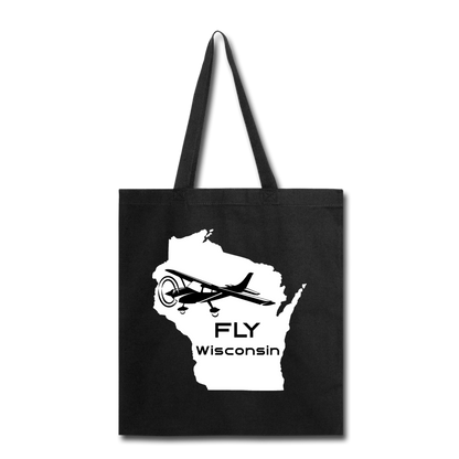 Fly Wisconsin - Aircraft - White - Tote Bag - black