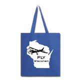 Fly Wisconsin - Aircraft - White - Tote Bag - royal blue