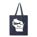 Fly Wisconsin - Aircraft - White - Tote Bag - navy