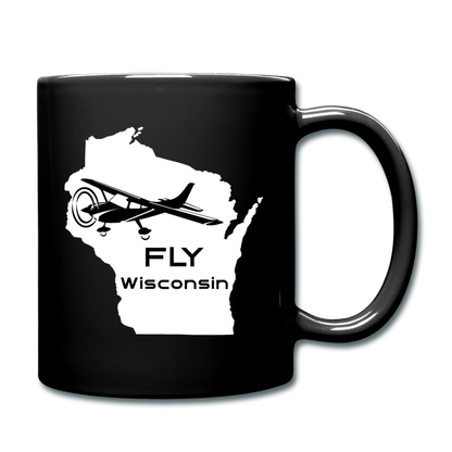 Fly Wisconsin - Aircraft - White - Full Color Mug - black