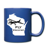 Fly Wisconsin - Aircraft - White - Full Color Mug - royal blue