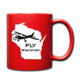 Fly Wisconsin - Aircraft - White - Full Color Mug - red