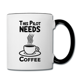 This Pilot Needs Coffee - Black - Contrast Coffee Mug - white/black