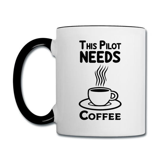 This Pilot Needs Coffee - Black - Contrast Coffee Mug - white/black