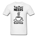 This Pilot Needs Coffee - Black - Unisex Classic T-Shirt - white