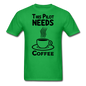 This Pilot Needs Coffee - Black - Unisex Classic T-Shirt - bright green