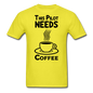 This Pilot Needs Coffee - Black - Unisex Classic T-Shirt - yellow