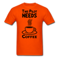 This Pilot Needs Coffee - Black - Unisex Classic T-Shirt - orange