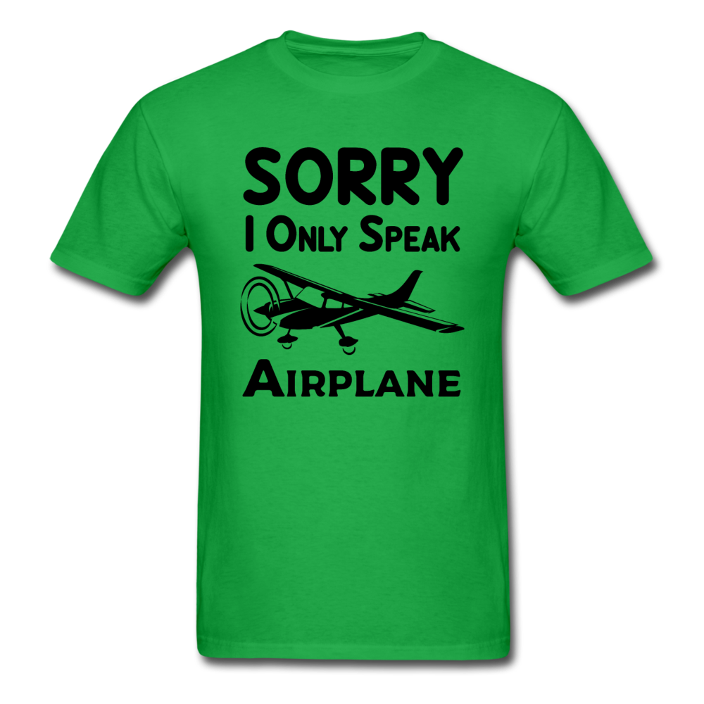 Sorry I Only Speak Airplane - Black - Unisex Classic T-Shirt - bright green