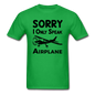 Sorry I Only Speak Airplane - Black - Unisex Classic T-Shirt - bright green