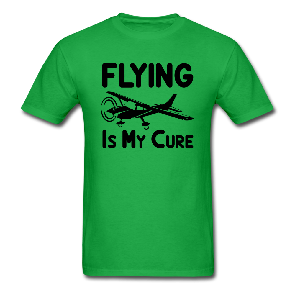 Flying Is My Cure - Black - Unisex Classic T-Shirt - bright green