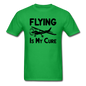 Flying Is My Cure - Black - Unisex Classic T-Shirt - bright green