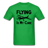 Flying Is My Cure - Black - Unisex Classic T-Shirt - bright green