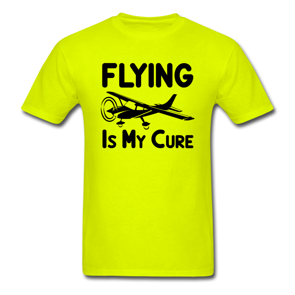 Flying Is My Cure - Black - Unisex Classic T-Shirt - safety green