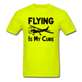 Flying Is My Cure - Black - Unisex Classic T-Shirt - safety green