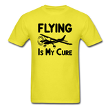 Flying Is My Cure - Black - Unisex Classic T-Shirt - yellow