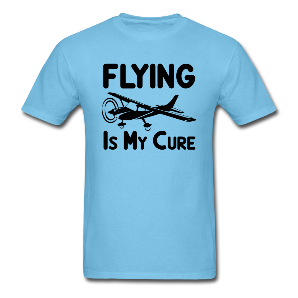 Flying Is My Cure - Black - Unisex Classic T-Shirt - aquatic blue