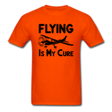 Flying Is My Cure - Black - Unisex Classic T-Shirt - orange