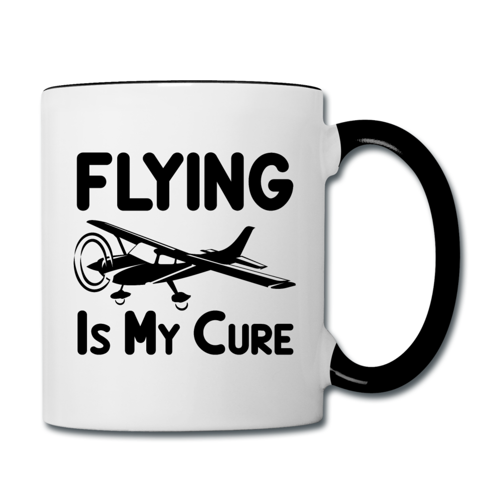 Flying Is My Cure - Black - Contrast Coffee Mug - white/black