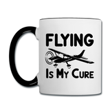 Flying Is My Cure - Black - Contrast Coffee Mug - white/black
