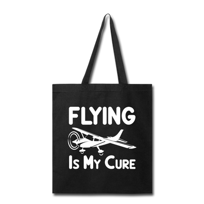 Flying Is My Cure - White - Tote Bag - black