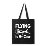 Flying Is My Cure - White - Tote Bag - black