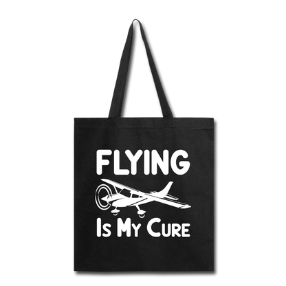 Flying Is My Cure - White - Tote Bag - black