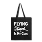 Flying Is My Cure - White - Tote Bag - black