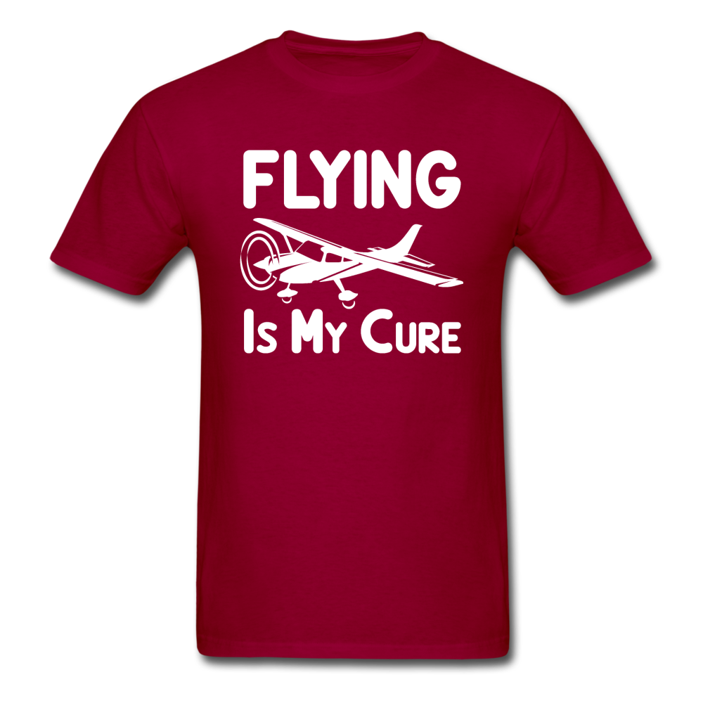 Flying Is My Cure - White - Unisex Classic T-Shirt - dark red