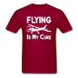 Flying Is My Cure - White - Unisex Classic T-Shirt - dark red