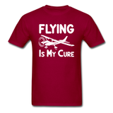 Flying Is My Cure - White - Unisex Classic T-Shirt - dark red