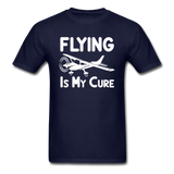 Flying Is My Cure - White - Unisex Classic T-Shirt - navy