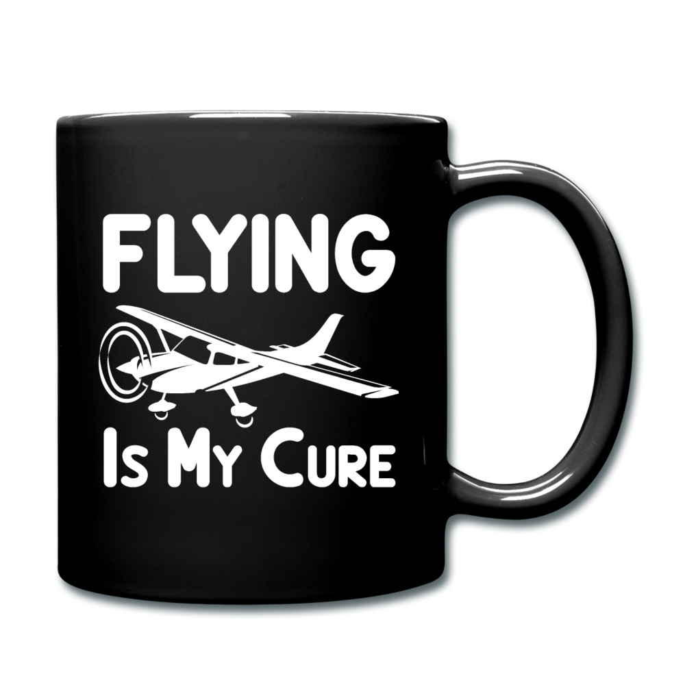 Flying Is My Cure - White - Full Color Mug - black