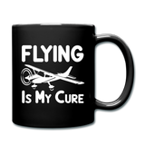 Flying Is My Cure - White - Full Color Mug - black