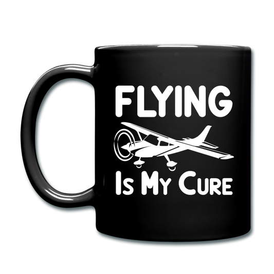 Flying Is My Cure - White - Full Color Mug - black