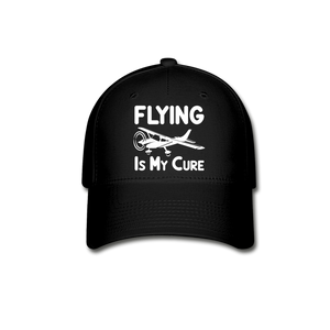 Flying Is My Cure - White - Baseball Cap - black
