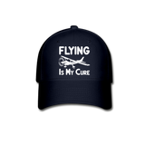 Flying Is My Cure - White - Baseball Cap - navy